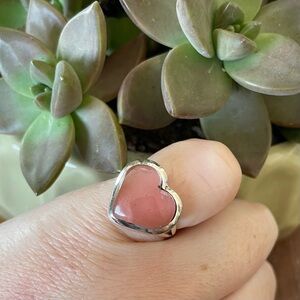Strawberry Quartz 
Sterling Silver Ring S925 - Size 6